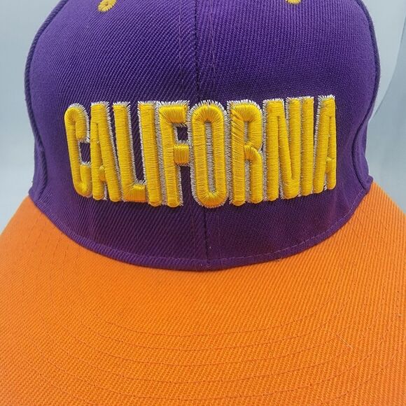Mens California Cap, Snap Back, Orange And Purple, Brand new - Picture 2 of 8